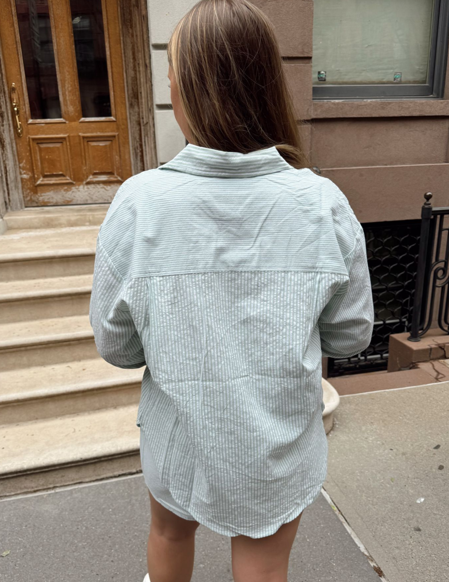 Brooklyn Striped Button Down Top