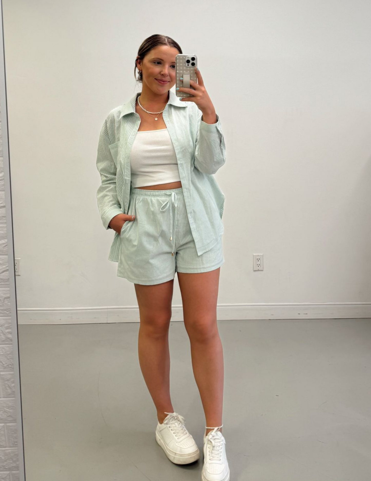 Brooklyn Striped Button Down Top
