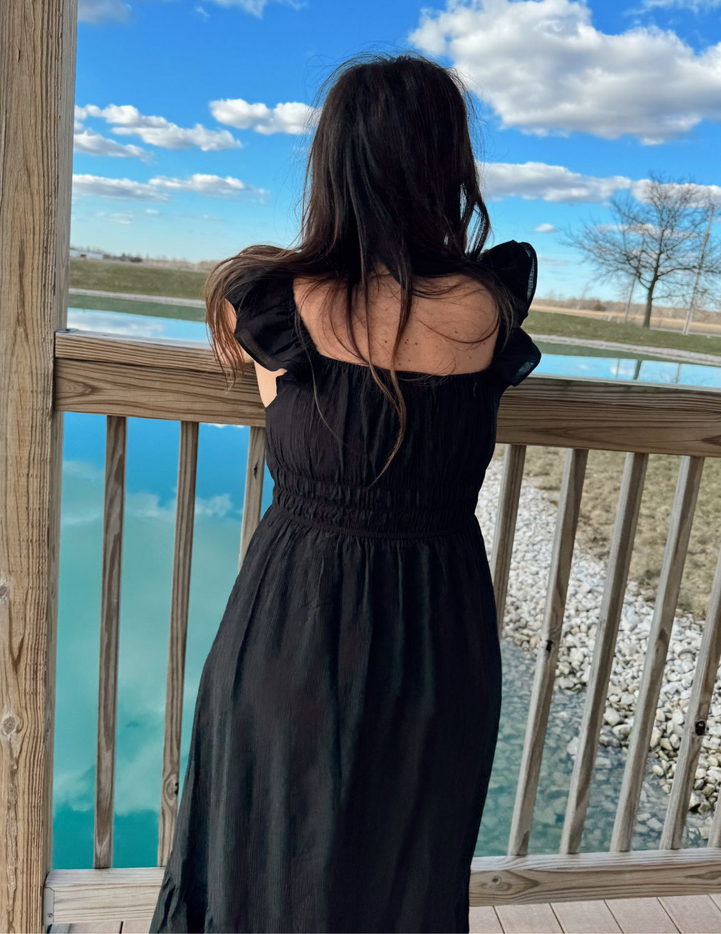 Harper Shirred Midi Dress