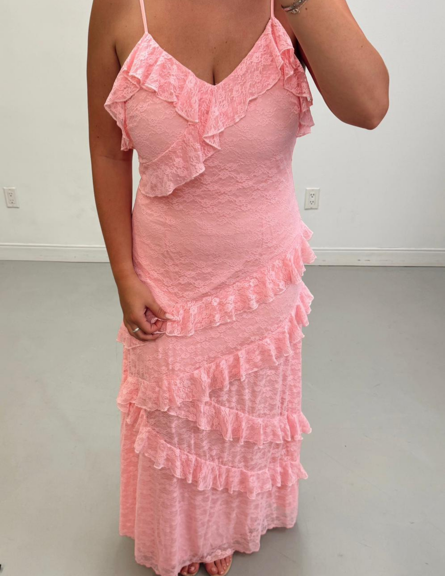 Jasmine Lace Tiered Maxi Dress