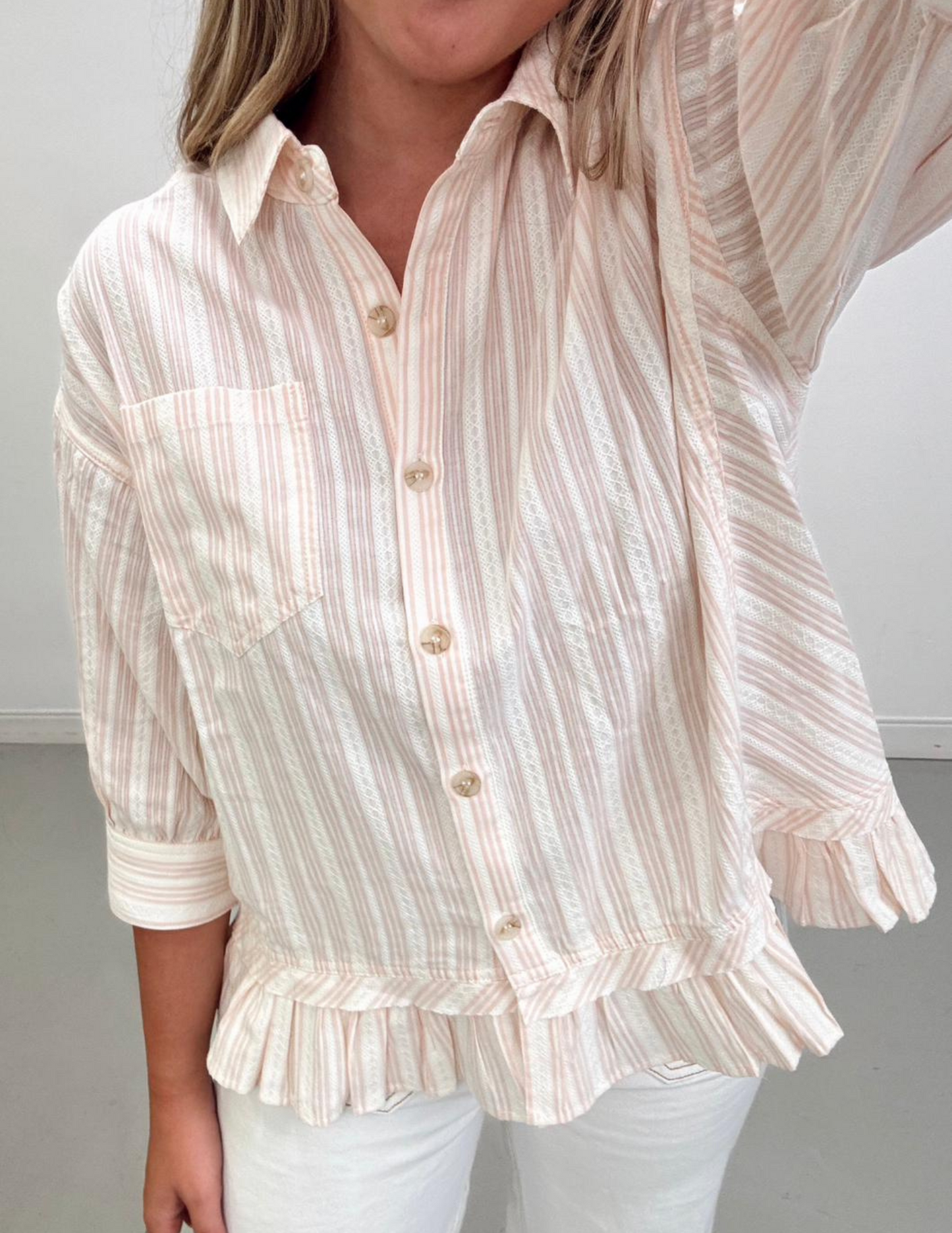 Lily Stripe Button Up Top