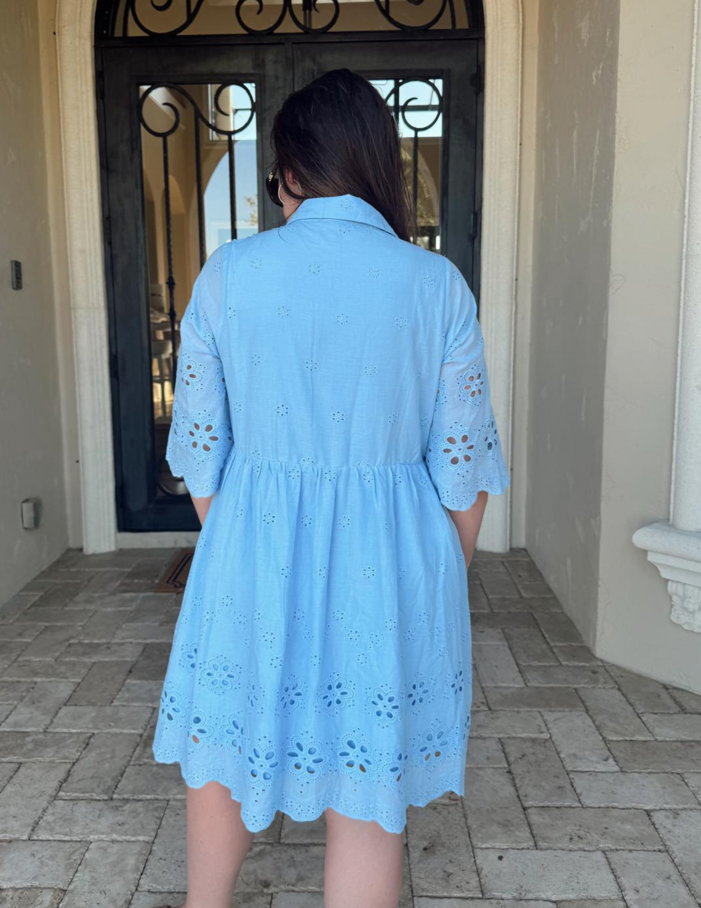 Lucy Embroidered Eyelet Shirt Dress