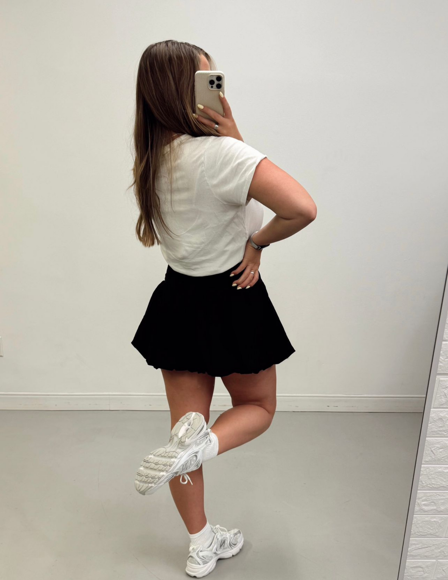 Manhattan Bubble Hem Mini Skirt