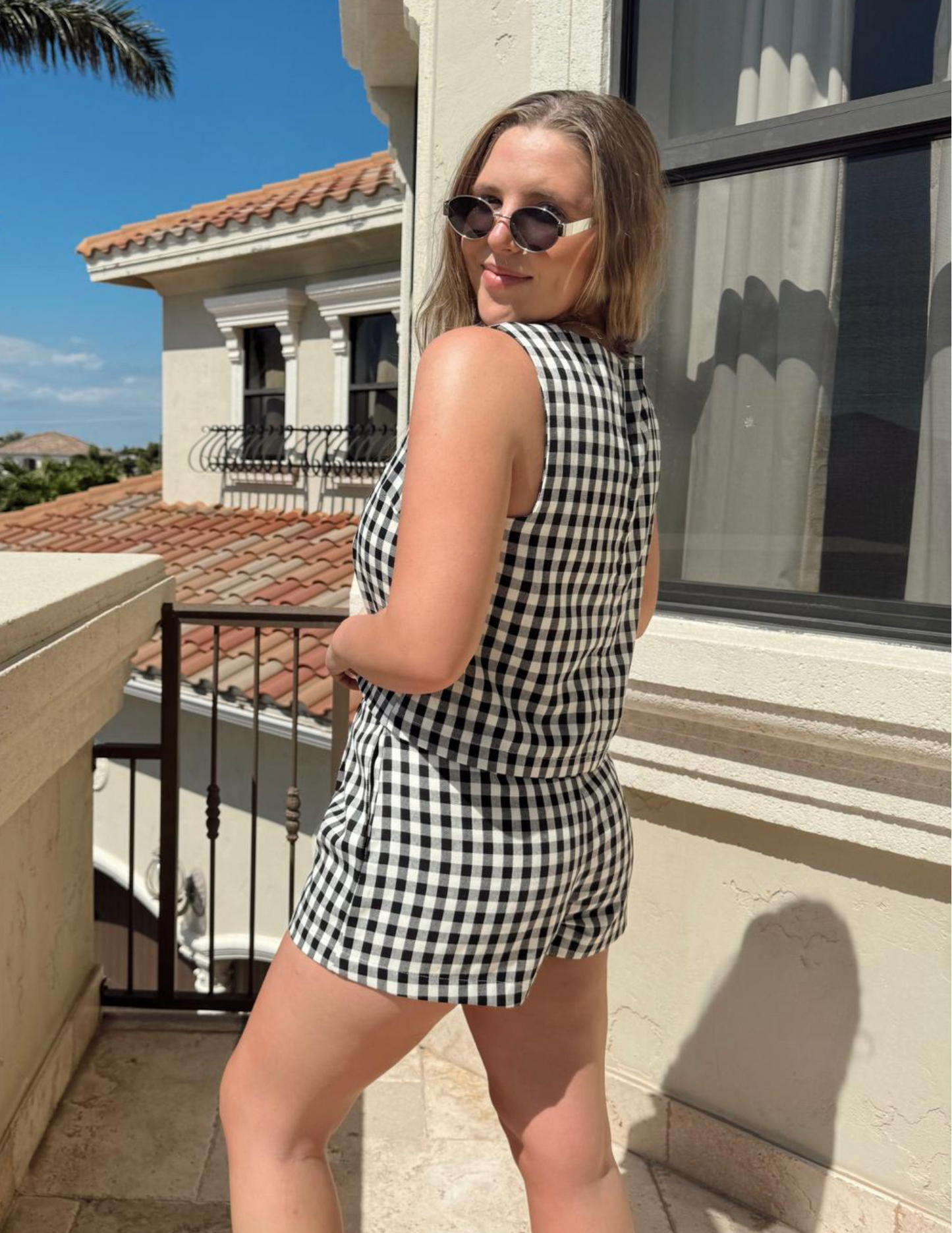 Paige Gingham Tank and Shorts Set