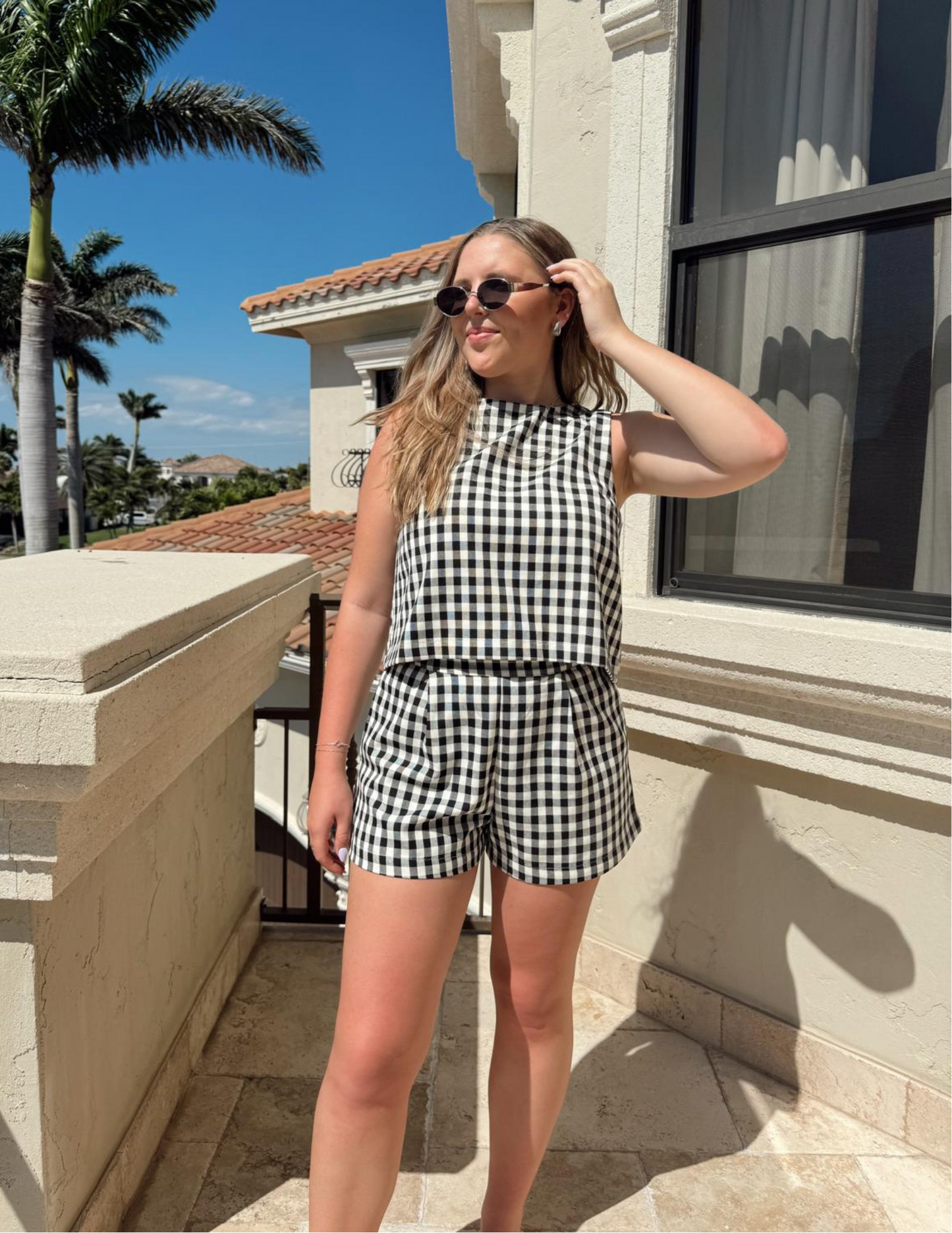 Paige Gingham Tank and Shorts Set