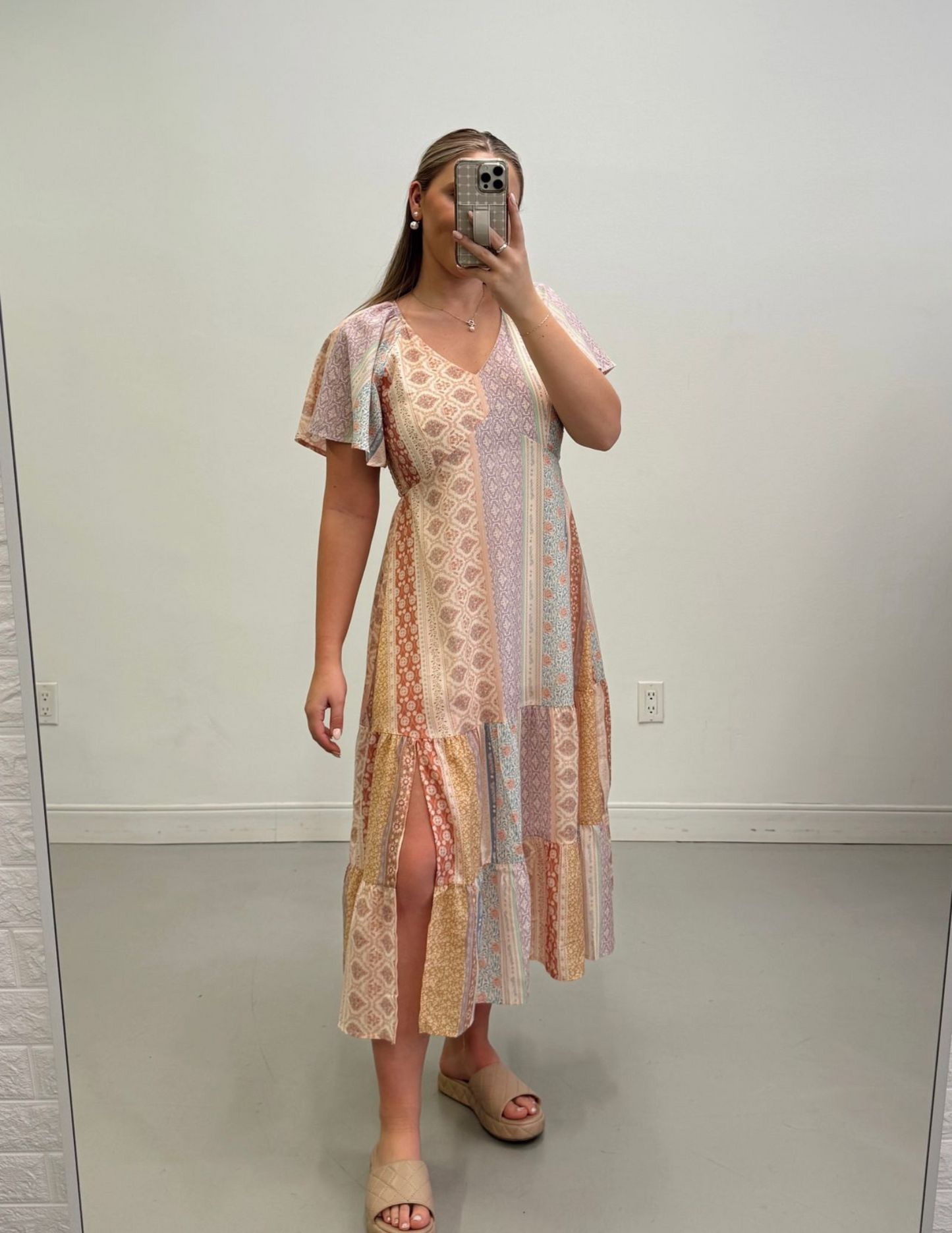 Tully Patchwork Midi Dress