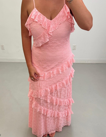 Jasmine Lace Tiered Maxi Dress