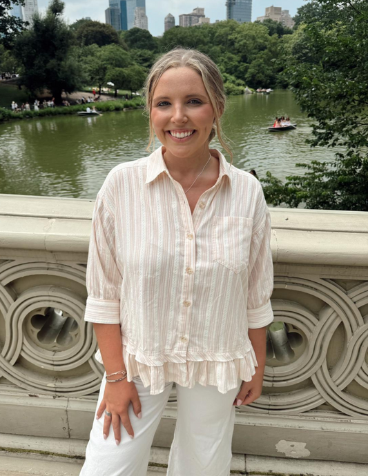 Lily Stripe Button Up Top