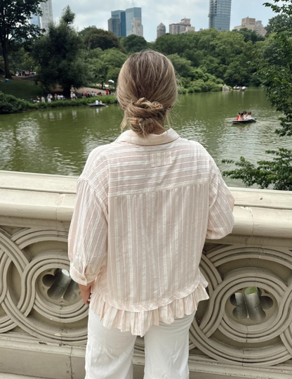 Lily Stripe Button Up Top