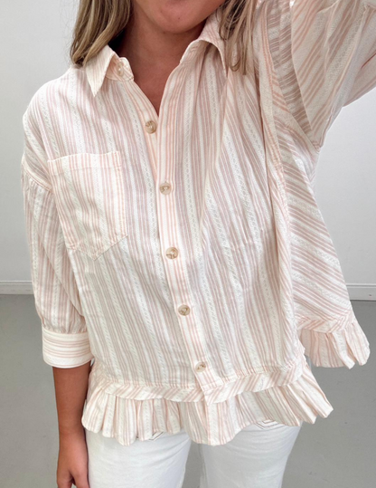 Lily Stripe Button Up Top