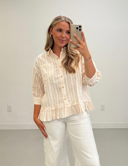 Lily Stripe Button Up Top