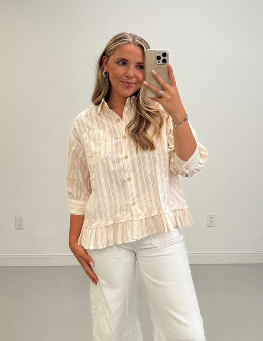 Lily Stripe Button Up Top