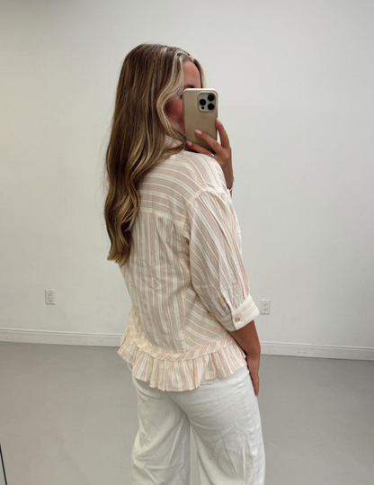 Lily Stripe Button Up Top