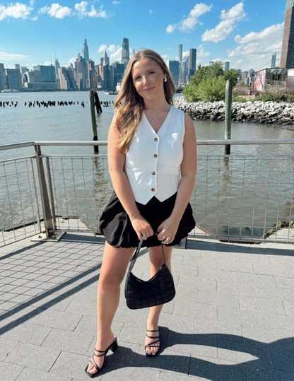 Manhattan Bubble Hem Mini Skirt