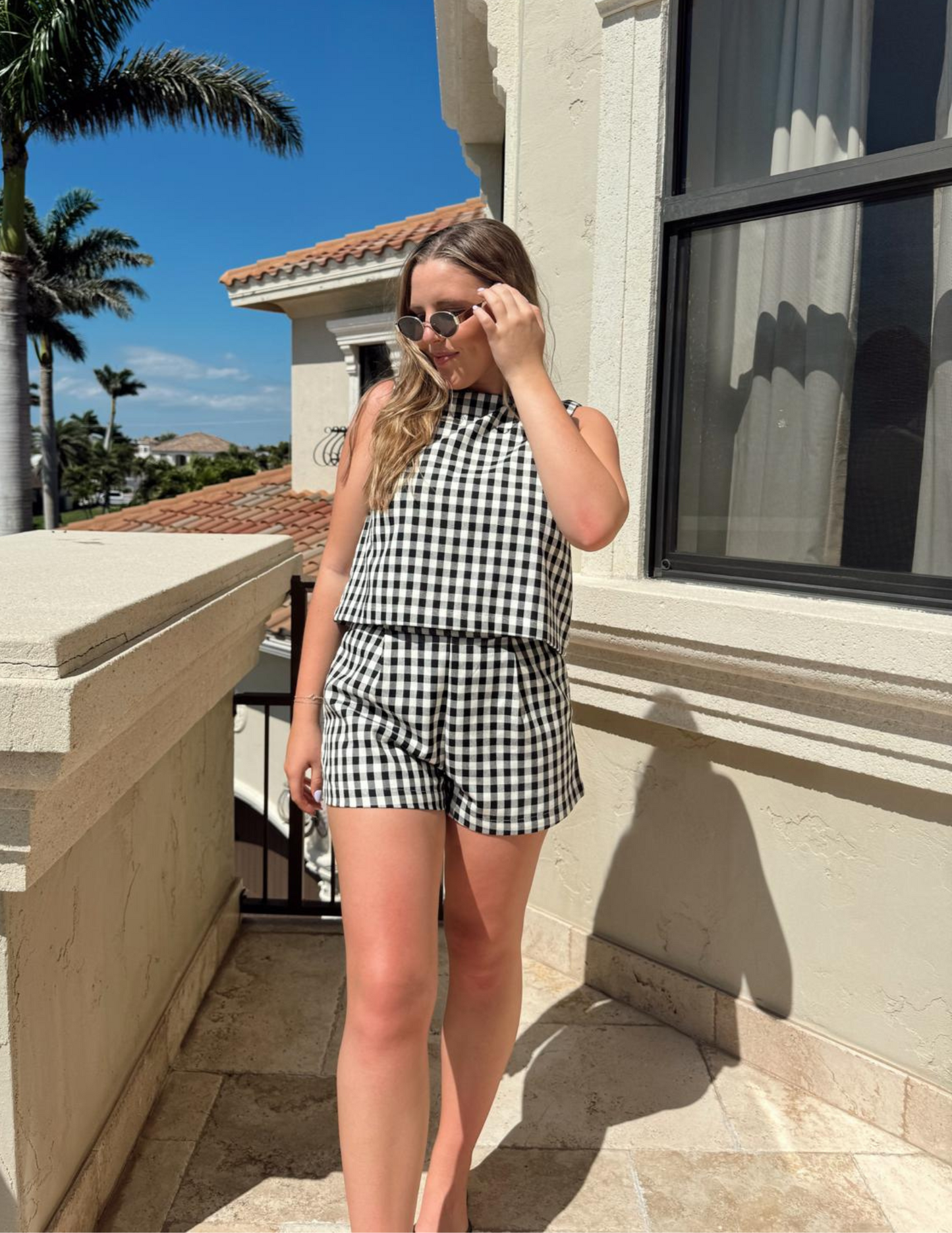 Paige Gingham Tank and Shorts Set